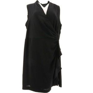 NWT G BY GIULIANA BLACK LABEL WRAP DRESS BLACK XXS